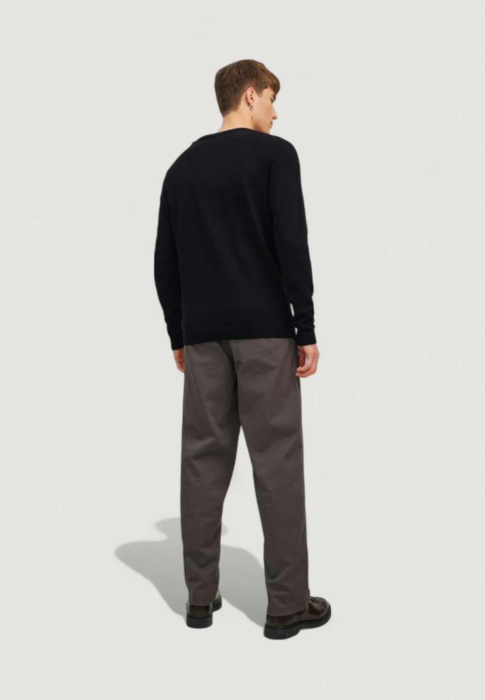 Maglia Jack Jones JJEBASIC KNIT V-NECK NOOS Nero - Foto 4