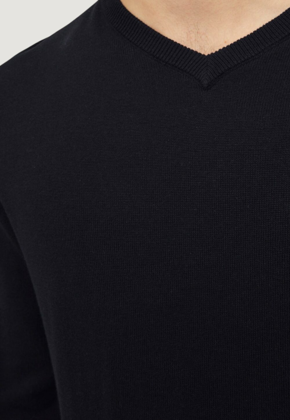 Maglia Jack Jones JJEBASIC KNIT V-NECK NOOS Nero - Foto 5