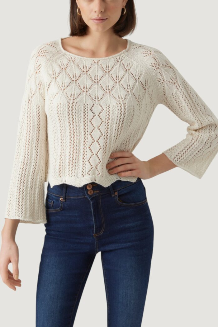 Maglia Vero Moda VMGINGER 3/4 BOATNECK PULLOVER GA NOOS Beige