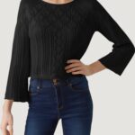 Maglia Vero Moda VMGINGER 3/4 BOATNECK PULLOVER GA NOOS Nero - Foto 2