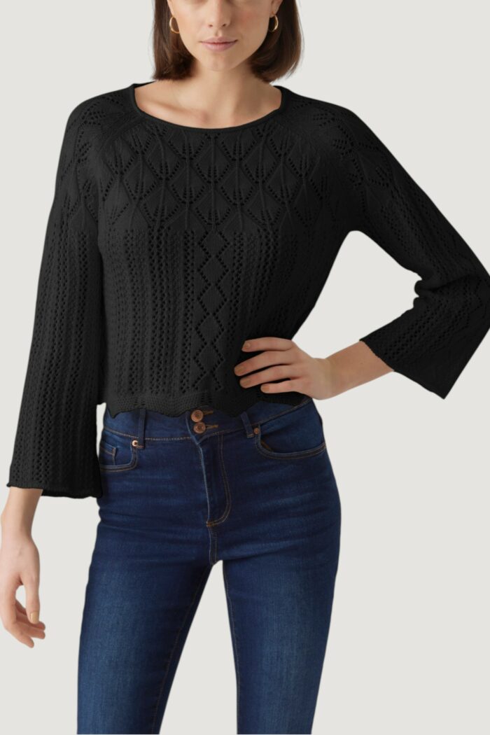 Maglia Vero Moda VMGINGER 3/4 BOATNECK PULLOVER GA NOOS Nero