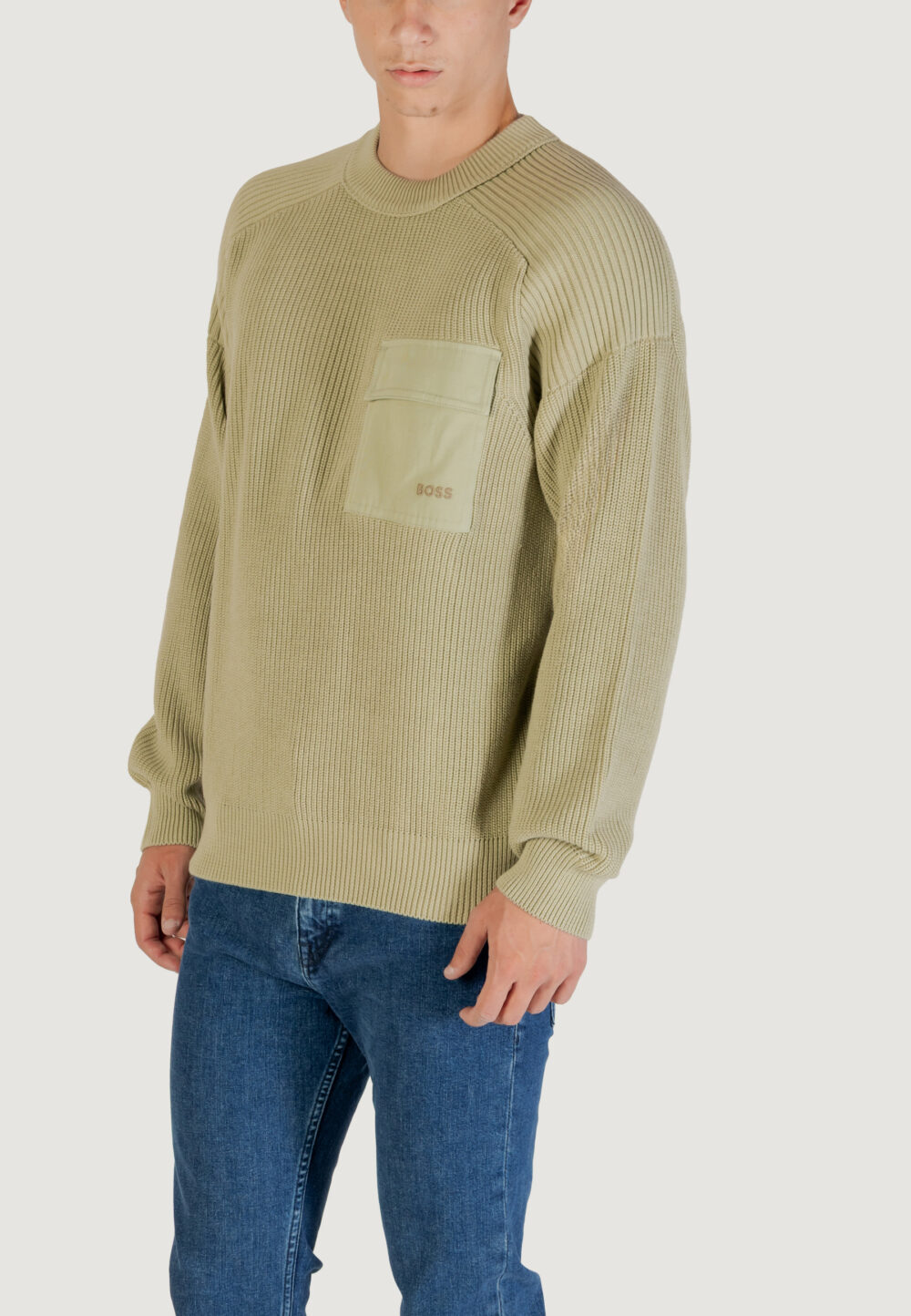 Maglione Boss Kalamaro 10272317 01 VERDE SALVIA - Foto 4