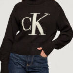 Maglione Calvin Klein Jeans BLOWN UP CK LOOSE SWEATER CONTRA Nero - Foto 1