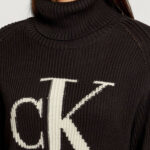 Maglione Calvin Klein Jeans BLOWN UP CK LOOSE SWEATER CONTRA Nero - Foto 2