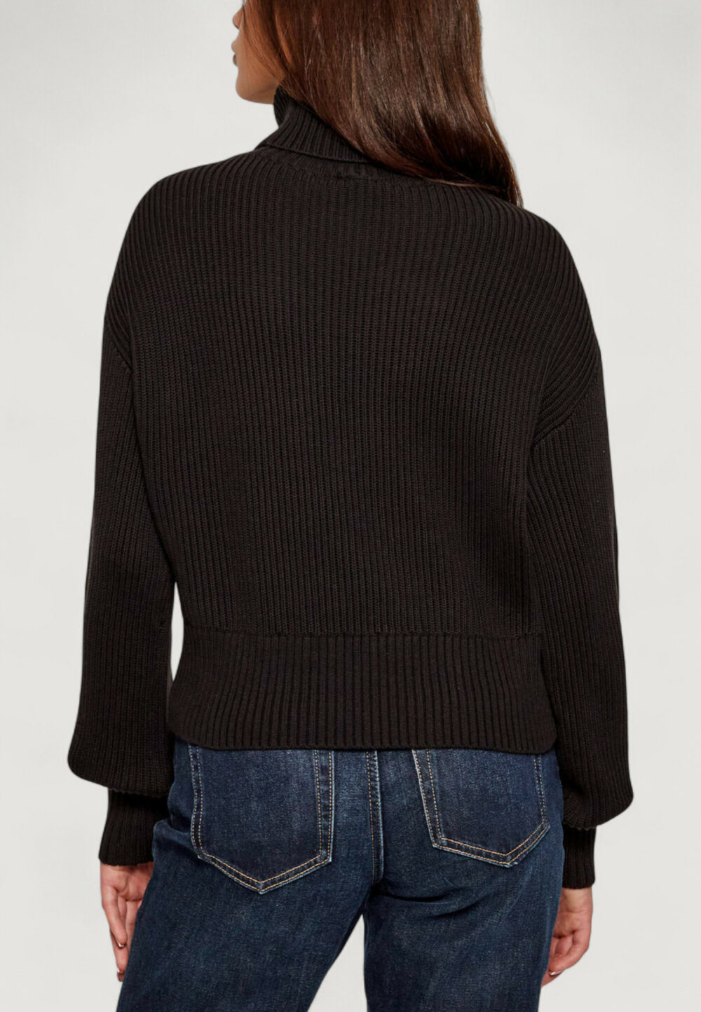 Maglione Calvin Klein Jeans BLOWN UP CK LOOSE SWEATER CONTRA Nero - Foto 3