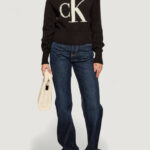 Maglione Calvin Klein Jeans BLOWN UP CK LOOSE SWEATER CONTRA Nero - Foto 4