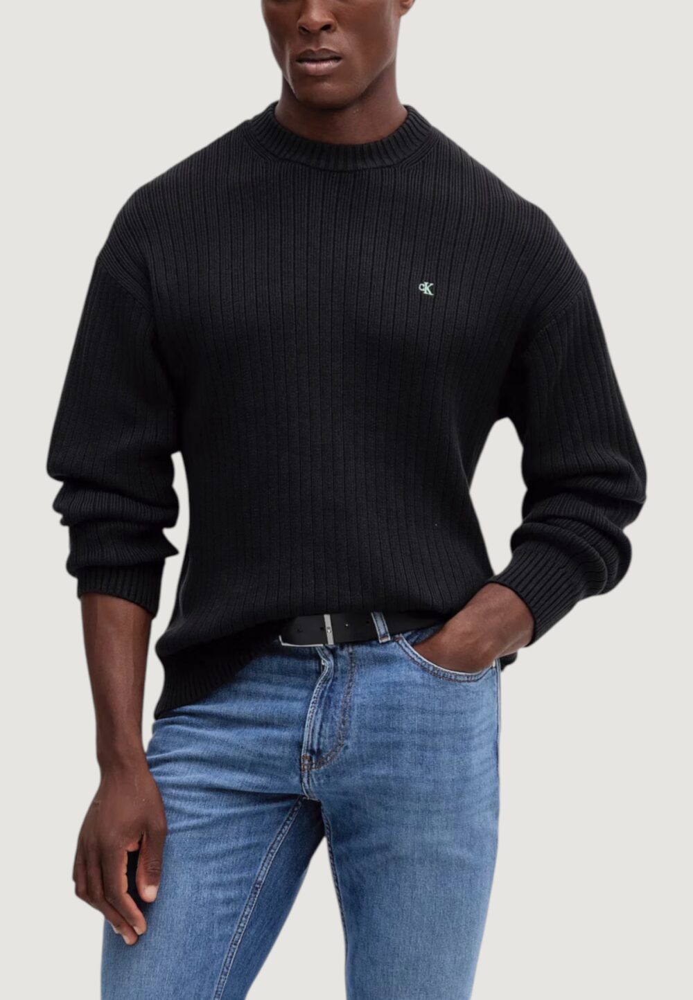 Maglione Calvin Klein Jeans LS VERTICAL TEXTURE Nero - Foto 1