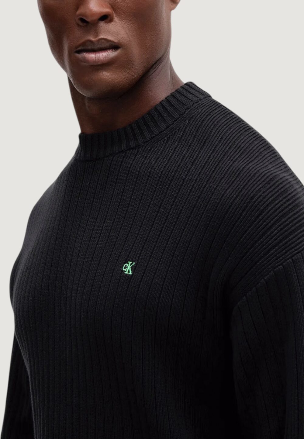 Maglione Calvin Klein Jeans LS VERTICAL TEXTURE Nero - Foto 3