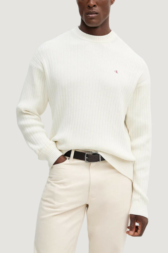 Maglione Calvin Klein LS VERTICAL TEXTURE Panna – LV04RD314G