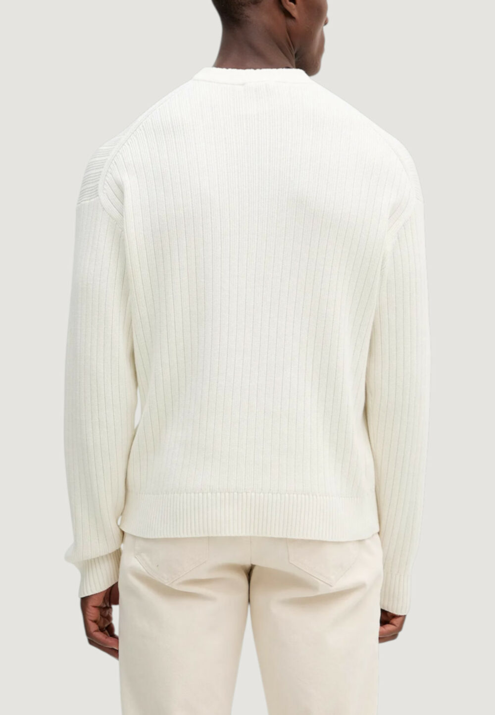 Maglione Calvin Klein Jeans LS VERTICAL TEXTURE Panna - Foto 4