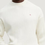 Maglione Calvin Klein Jeans LS VERTICAL TEXTURE Panna - Foto 3