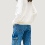 Maglione Tommy Hilfiger Jeans TJW CLRBLCKFLAG SWEA Panna - Foto 4