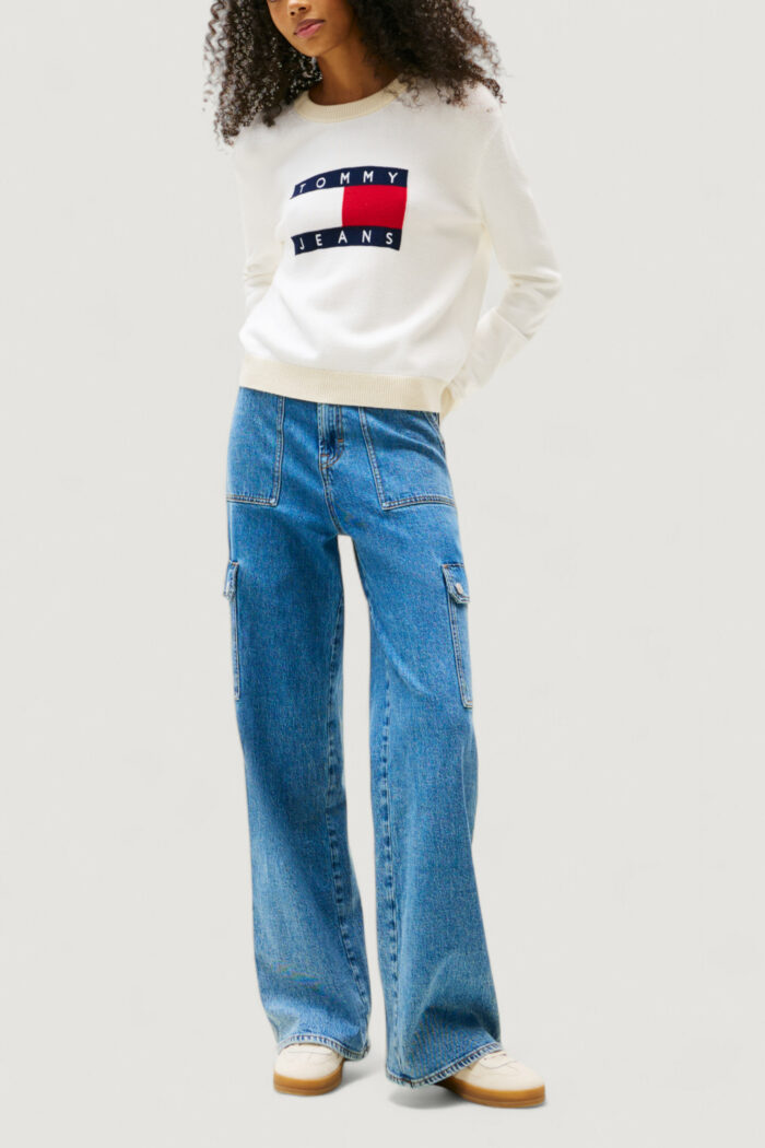 Maglione Tommy Hilfiger TJW CLRBLCKFLAG SWEA Panna – DW0DW20970