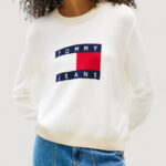 Maglione Tommy Hilfiger Jeans TJW CLRBLCKFLAG SWEA Panna - Foto 1