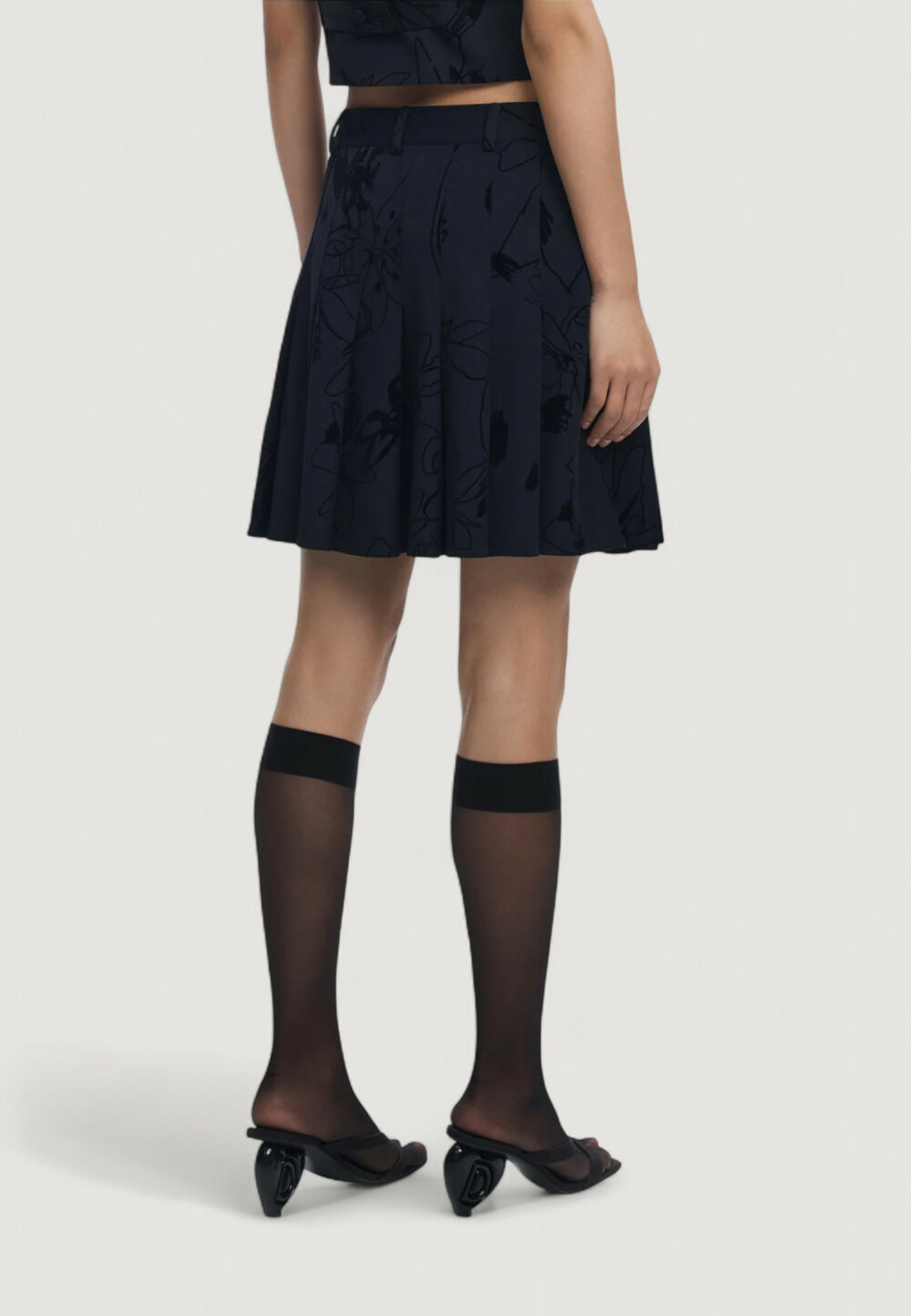 Minigonna Desigual FAL_FLOCK Nero - Foto 4