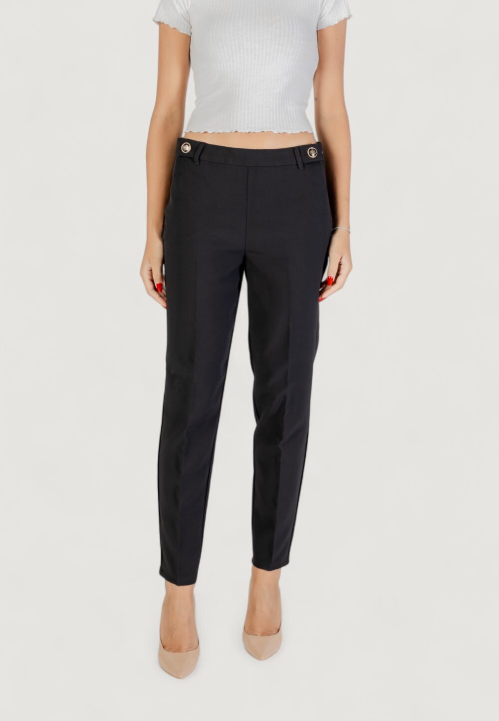 Pantaloni a sigaretta Only ONLASTRID LIFE HW ANK CIGARETTE PANT TLR Nero - Foto 1