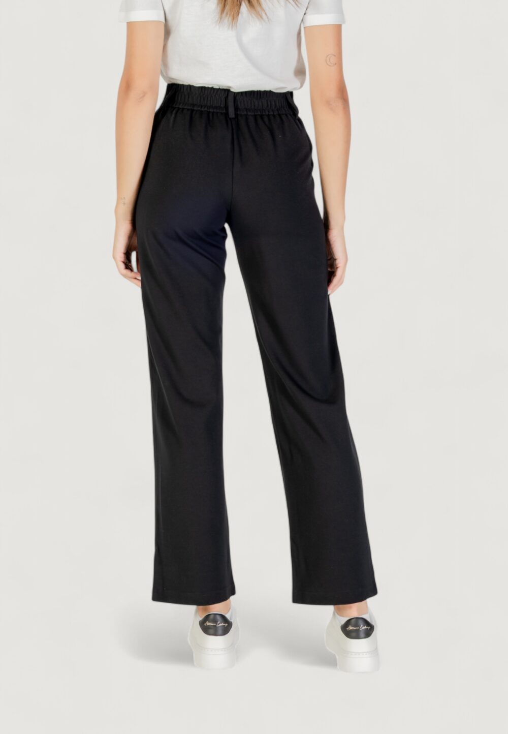 Pantaloni a sigaretta Only ONLPOPTRASH LIFE MW STRAIGHT PNT NOOS Nero - Foto 4