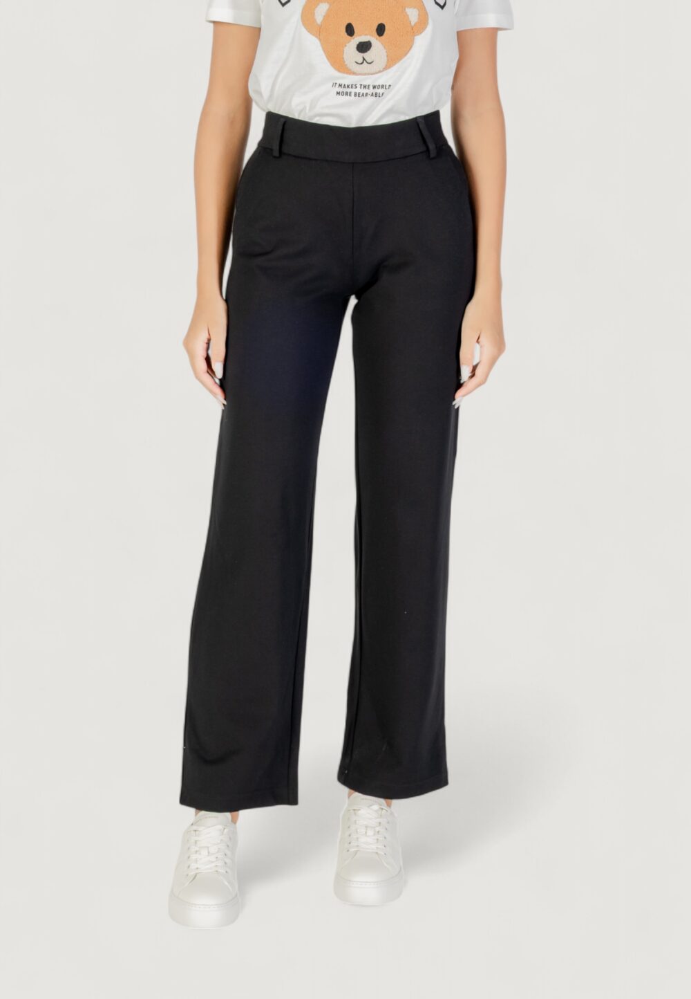Pantaloni a sigaretta Only ONLPOPTRASH LIFE MW STRAIGHT PNT NOOS Nero - Foto 5