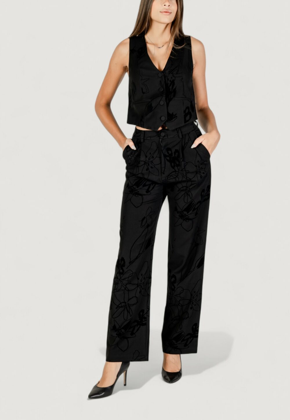 Pantaloni bootcut Desigual PANT_FLOCK Nero - Foto 2