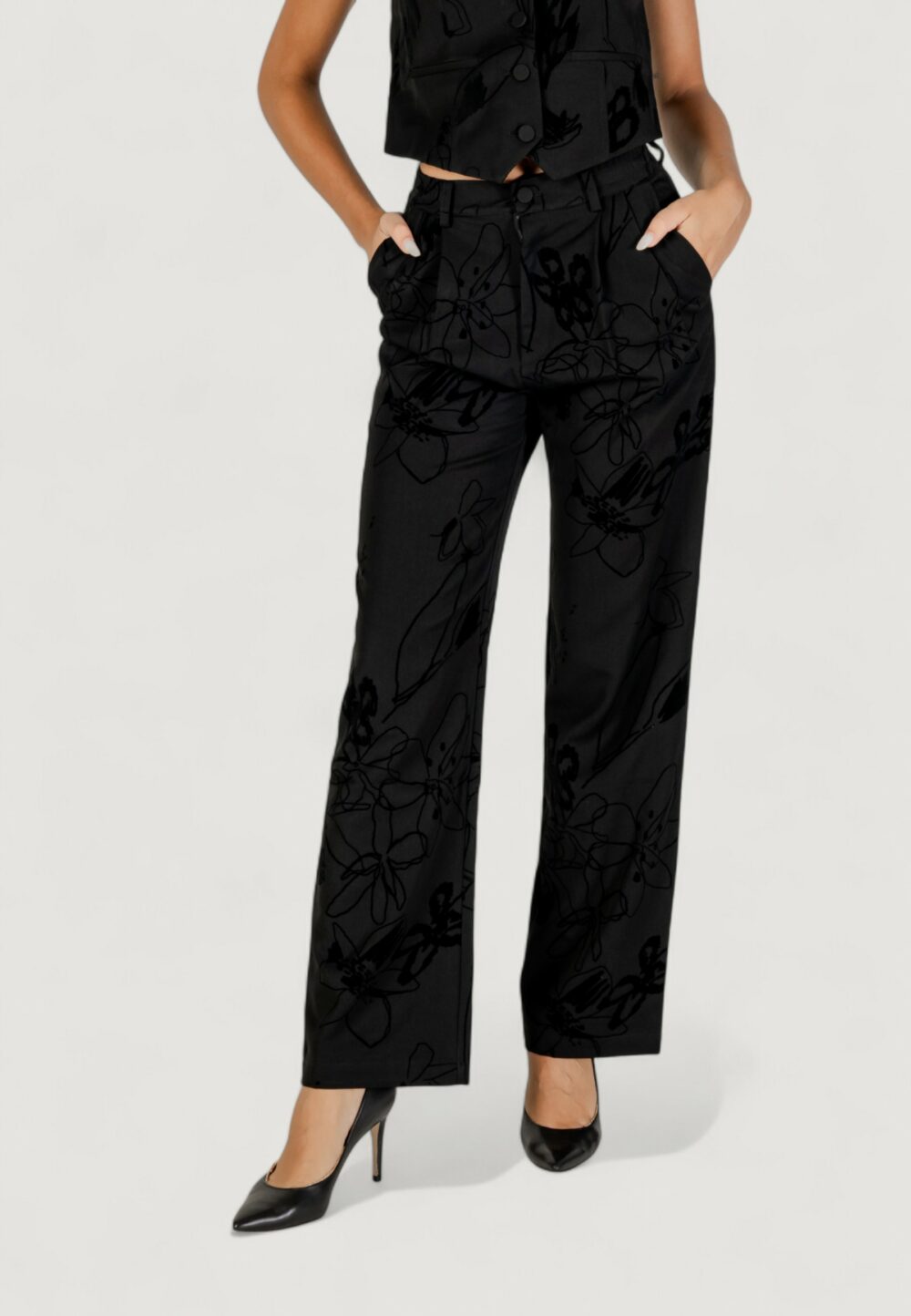 Pantaloni bootcut Desigual PANT_FLOCK Nero - Foto 1