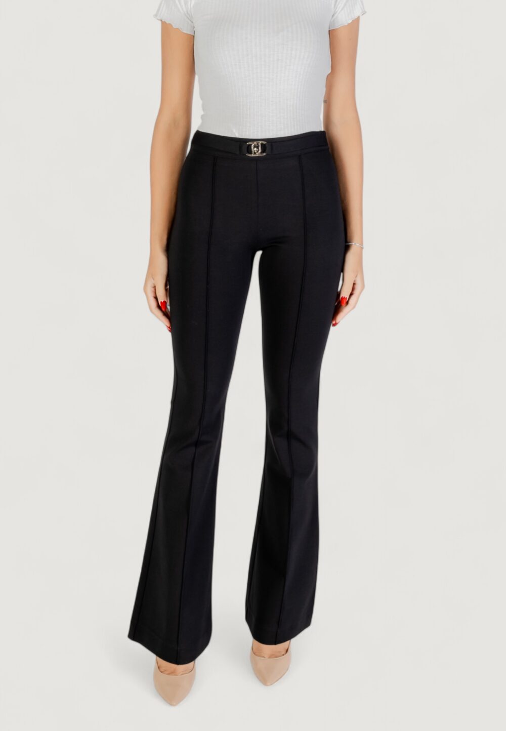 Pantaloni bootcut Liu-Jo PANT.BEAT NERVATURE H.W. Nero - Foto 1