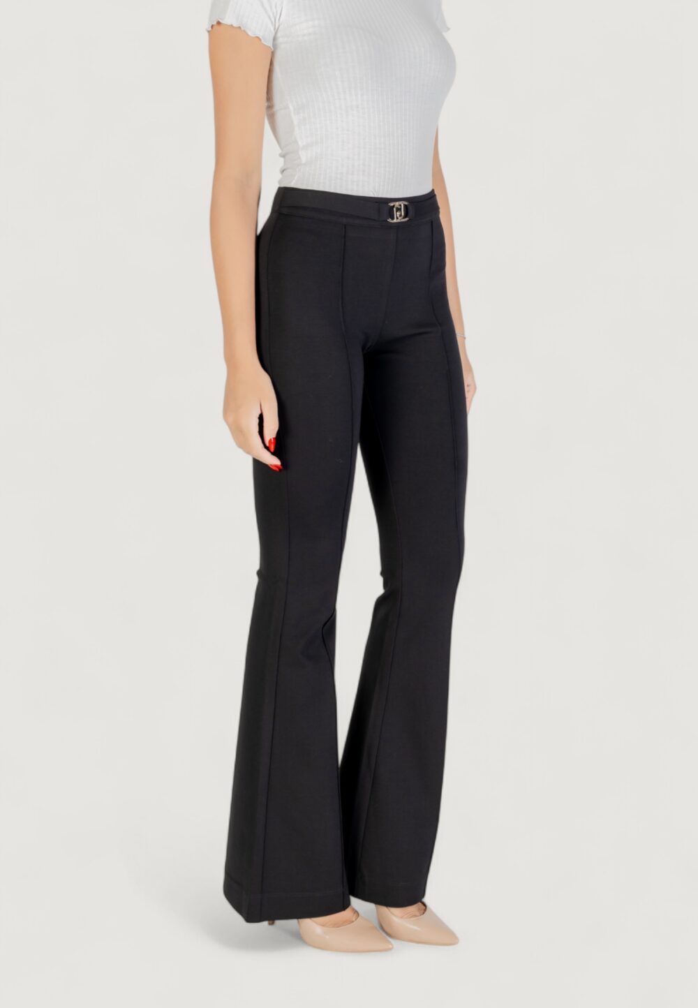 Pantaloni bootcut Liu-Jo PANT.BEAT NERVATURE H.W. Nero - Foto 4