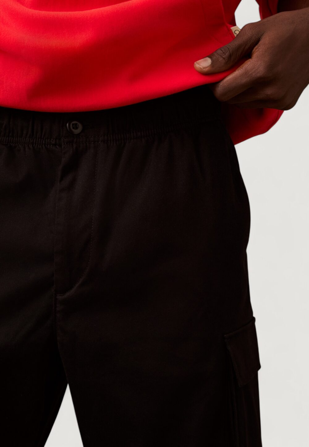 Pantaloni Calvin Klein Jeans COTTON PULL ON STRAI Nero - Foto 2