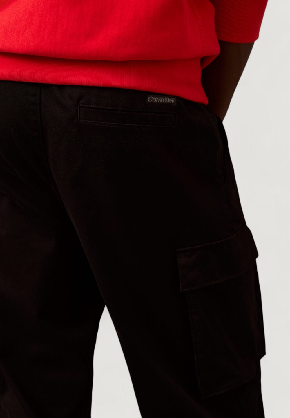 Pantaloni Calvin Klein Jeans COTTON PULL ON STRAI Nero - Foto 4