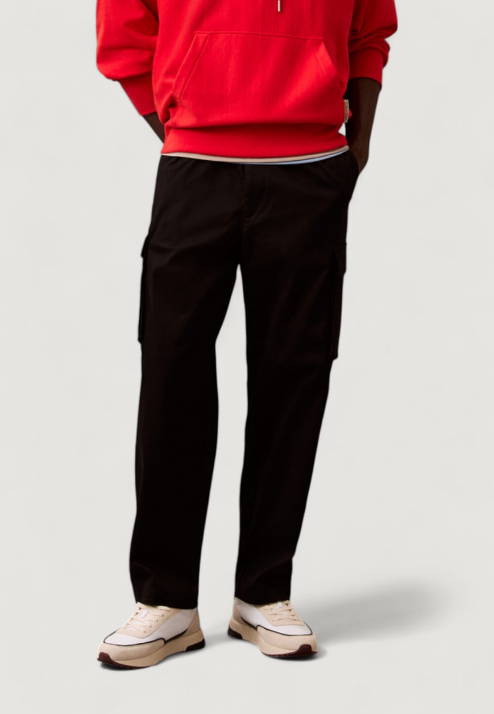Pantaloni Calvin Klein Jeans COTTON PULL ON STRAI Nero - Foto 1