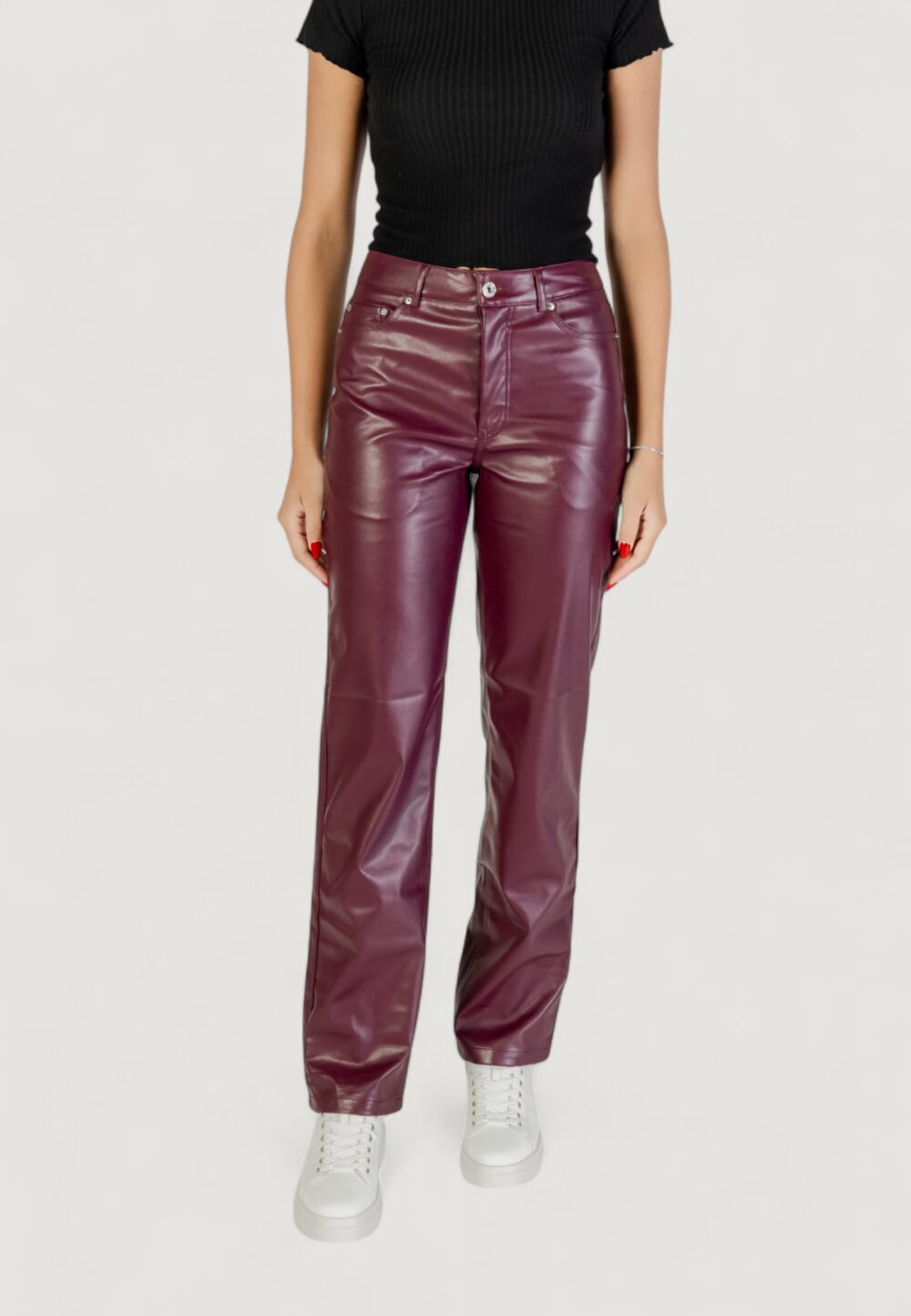 Pantaloni regular Only ONLSADIE FAUX LEATHER PANTS CC OTW Vinaccia - Foto 1