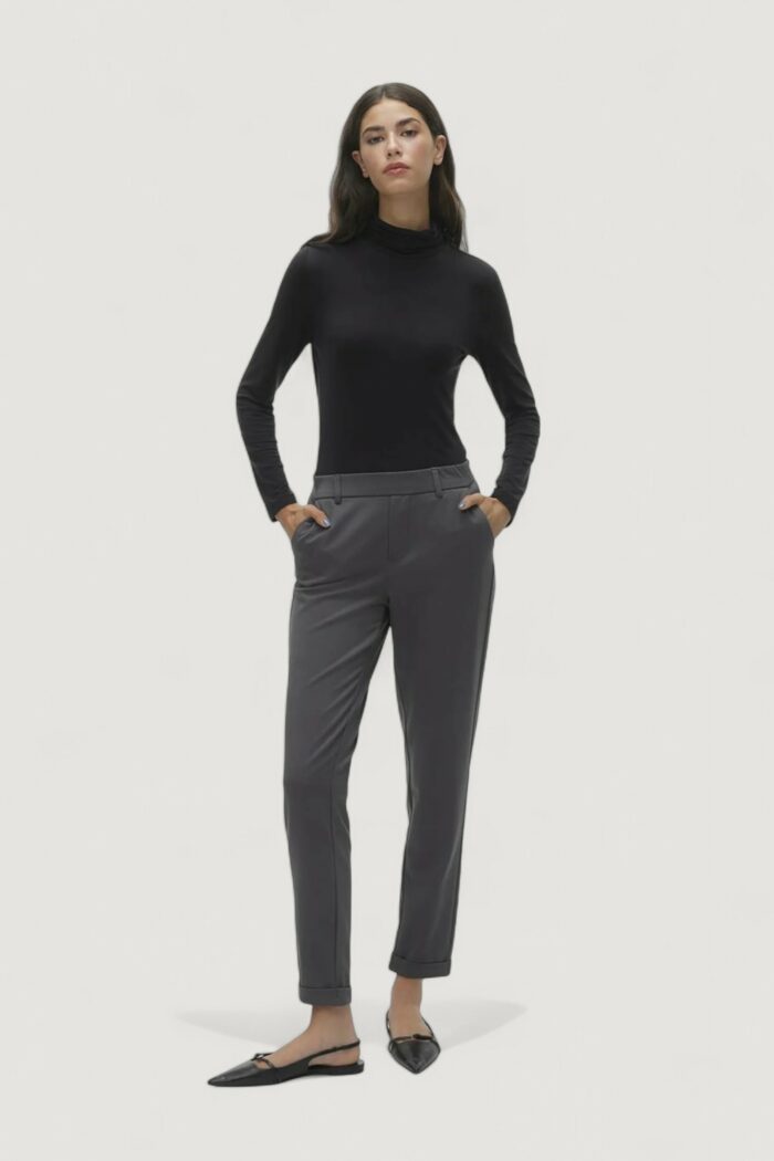 Pantaloni regular Vero Moda VMMAYA MW LOOSE SOLID PANT NOOS Grigio Scuro