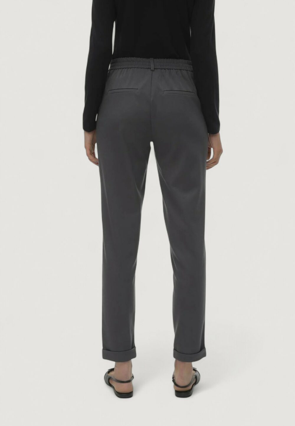 Pantaloni regular Vero Moda VMMAYA MW LOOSE SOLID PANT NOOS Grigio Scuro - Foto 3