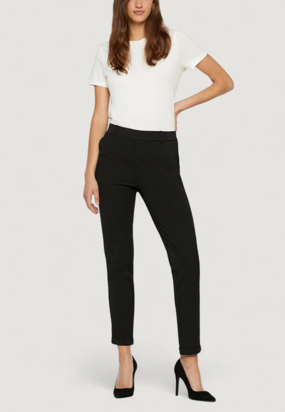 Pantaloni regular Vero Moda VMMAYA MW LOOSE SOLID PANT NOOS Nero - Foto 2