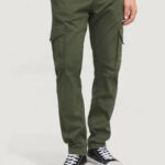Pantaloni slim Jack Jones PAUL FLAKE AKM 542 NOOS Verde Oliva - Foto 3