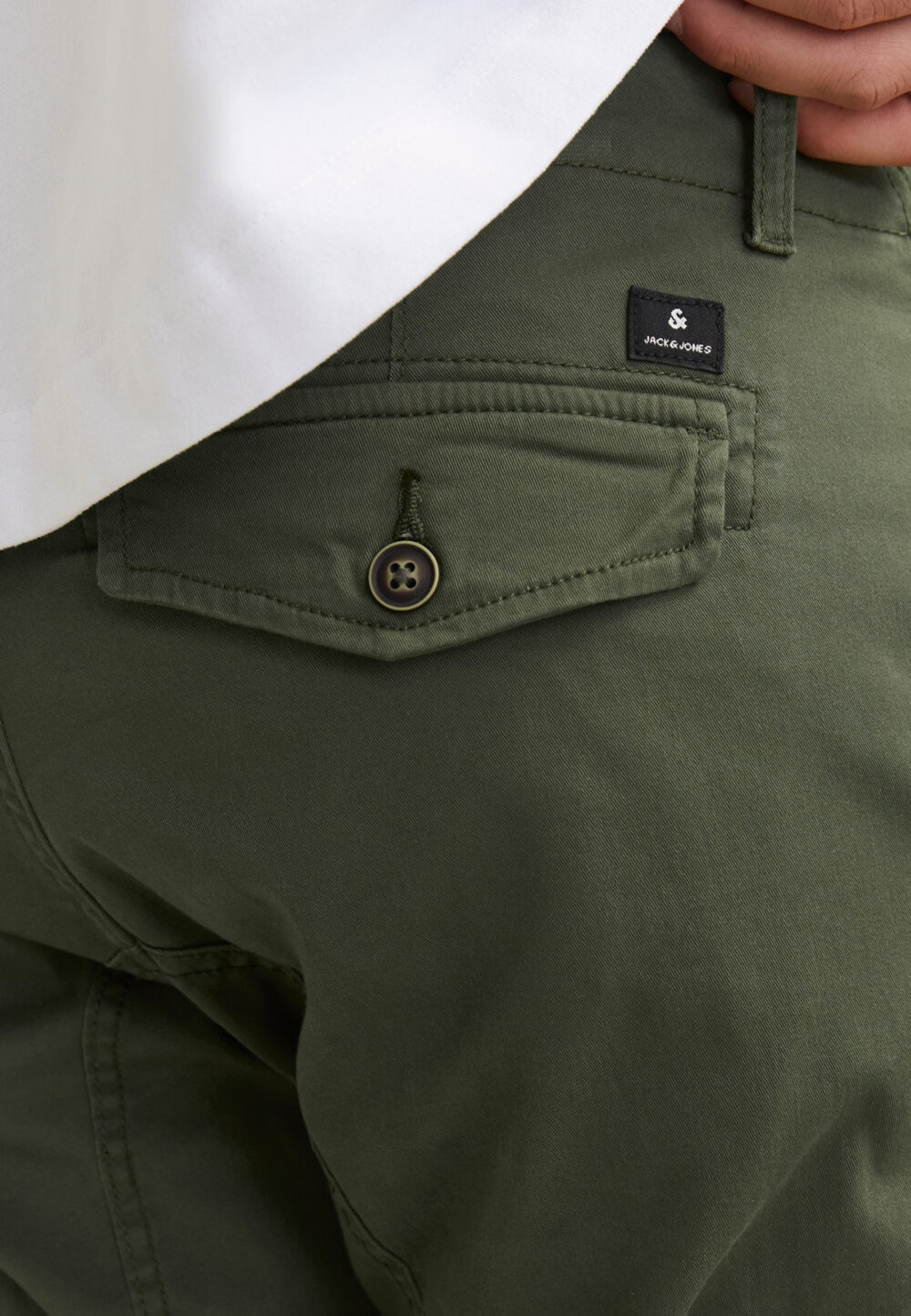 Pantaloni slim Jack Jones PAUL FLAKE AKM 542 NOOS Verde Oliva - Foto 4
