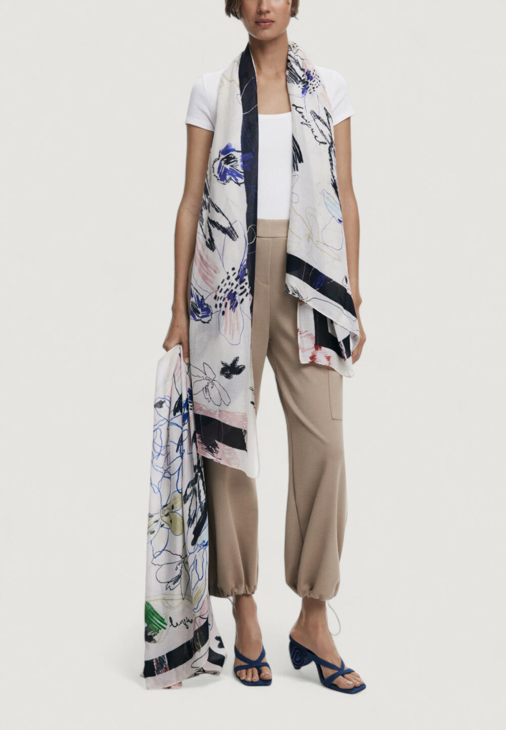 Pashmina Desigual FOU_ARTY TRAZO Beige - Foto 2