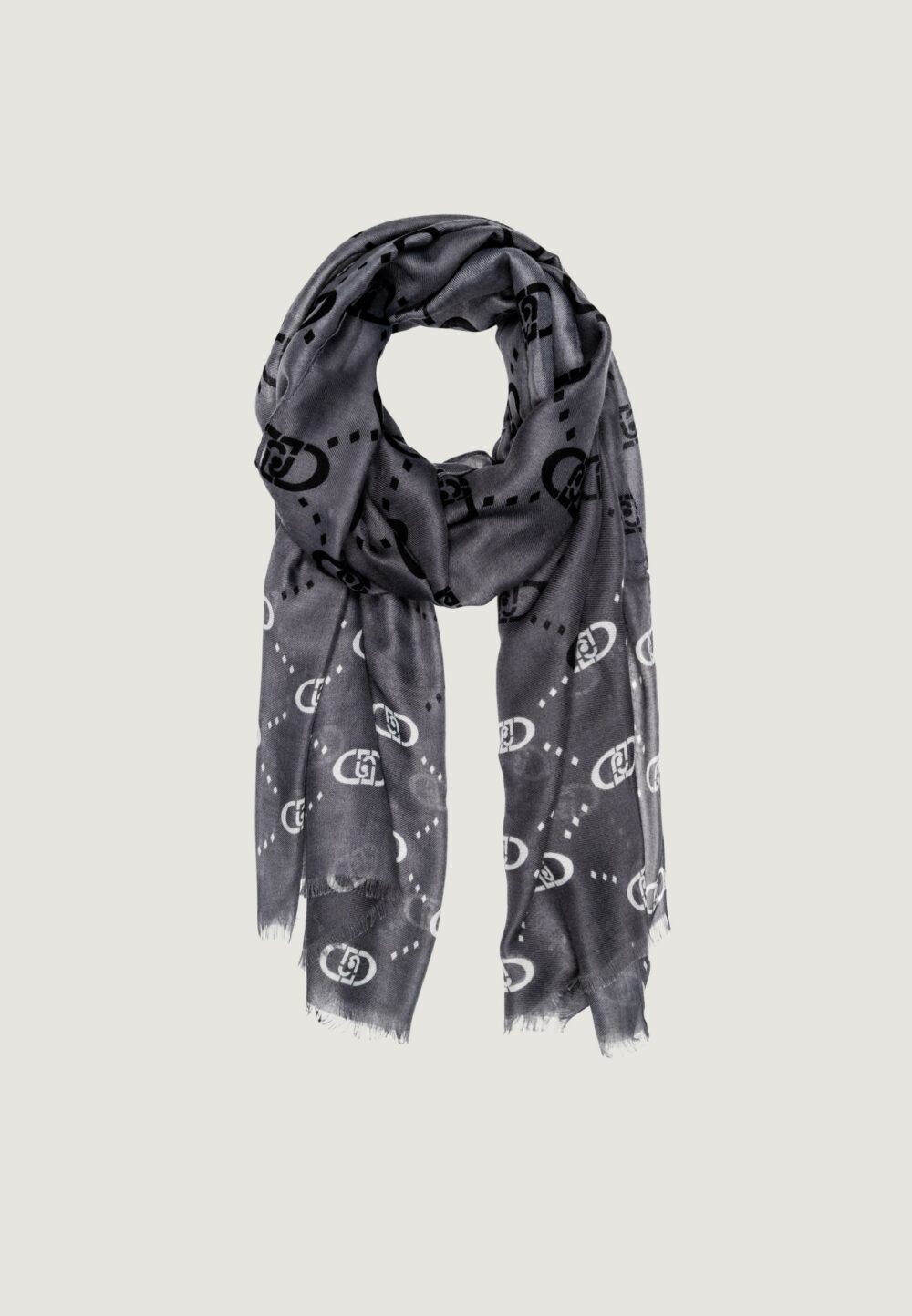Pashmina Liu-Jo ECS STOLA DEGRADE LOGO 70X180 Nero - Foto 1