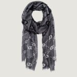 Pashmina Liu-Jo ECS STOLA DEGRADE LOGO 70X180 Nero - Foto 1