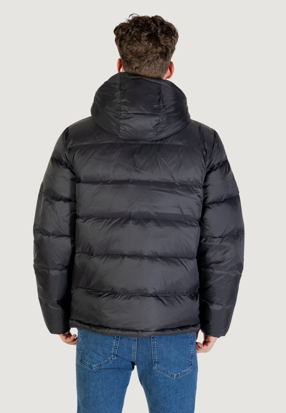 Piumino Calvin Klein Jeans LS NYLON ZIP OFF HOO Black-White - Foto 4