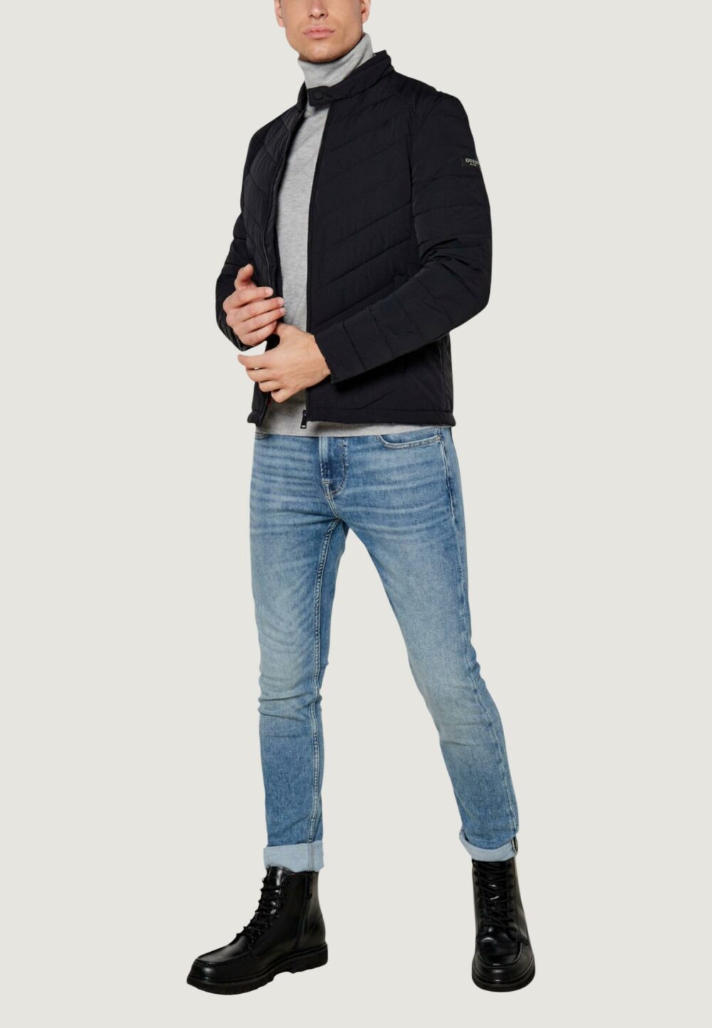 Piumino Guess STRETCH NYLON PADDED Nero - Foto 5