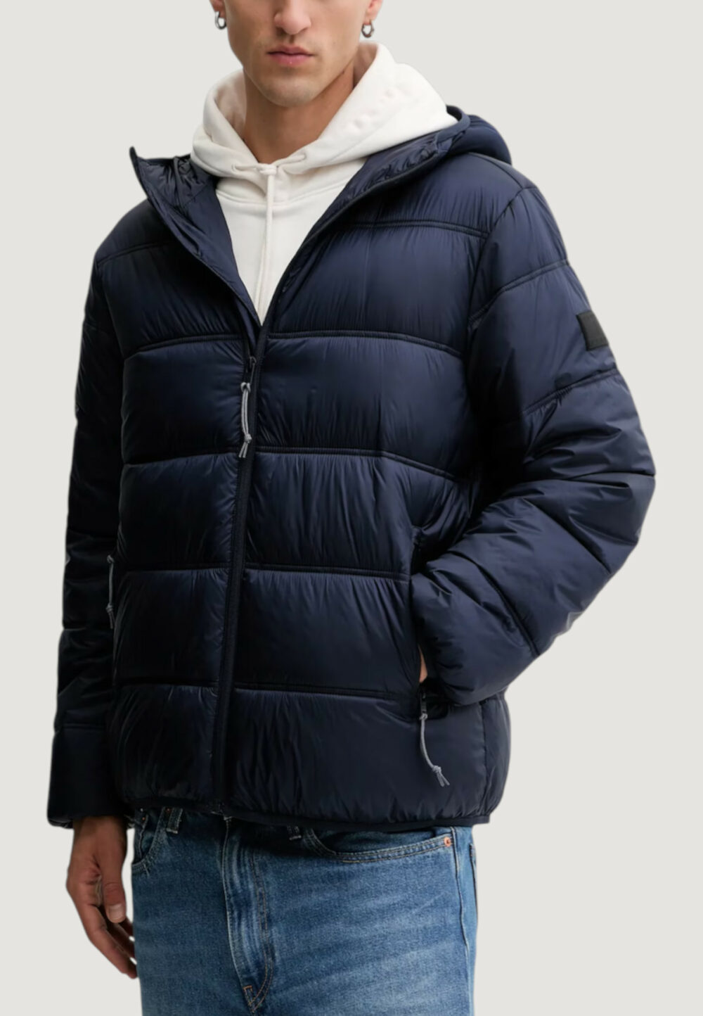 Piumino Tommy Hilfiger Jeans TJM HOODED LOGO PUFF Blue scuro - Foto 1