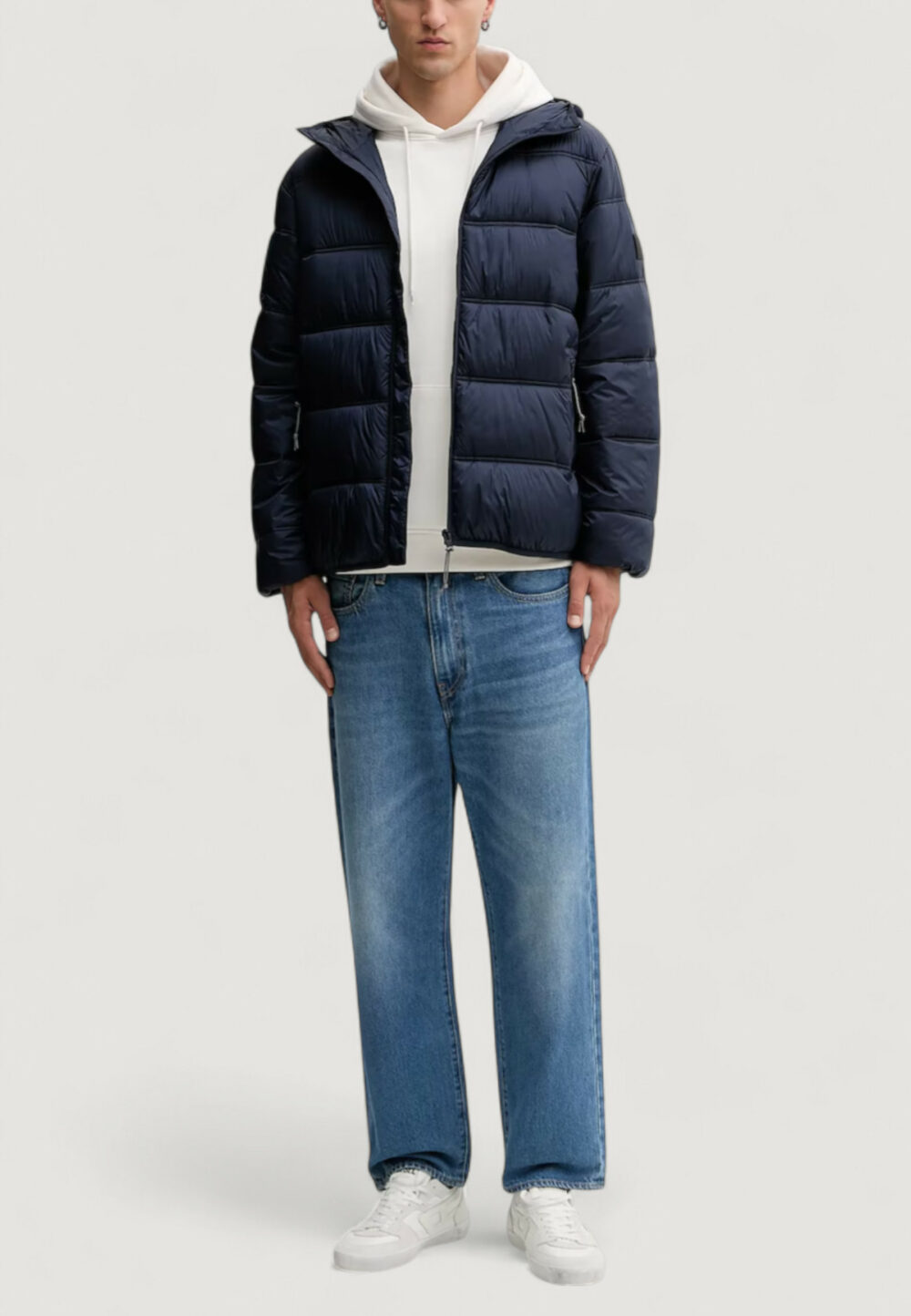 Piumino Tommy Hilfiger Jeans TJM HOODED LOGO PUFF Blue scuro - Foto 2