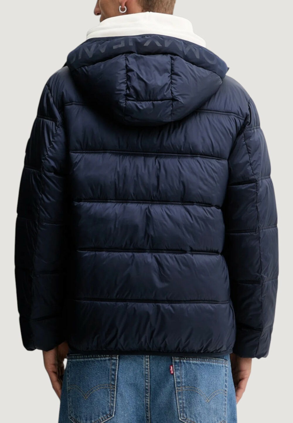 Piumino Tommy Hilfiger Jeans TJM HOODED LOGO PUFF Blue scuro - Foto 4