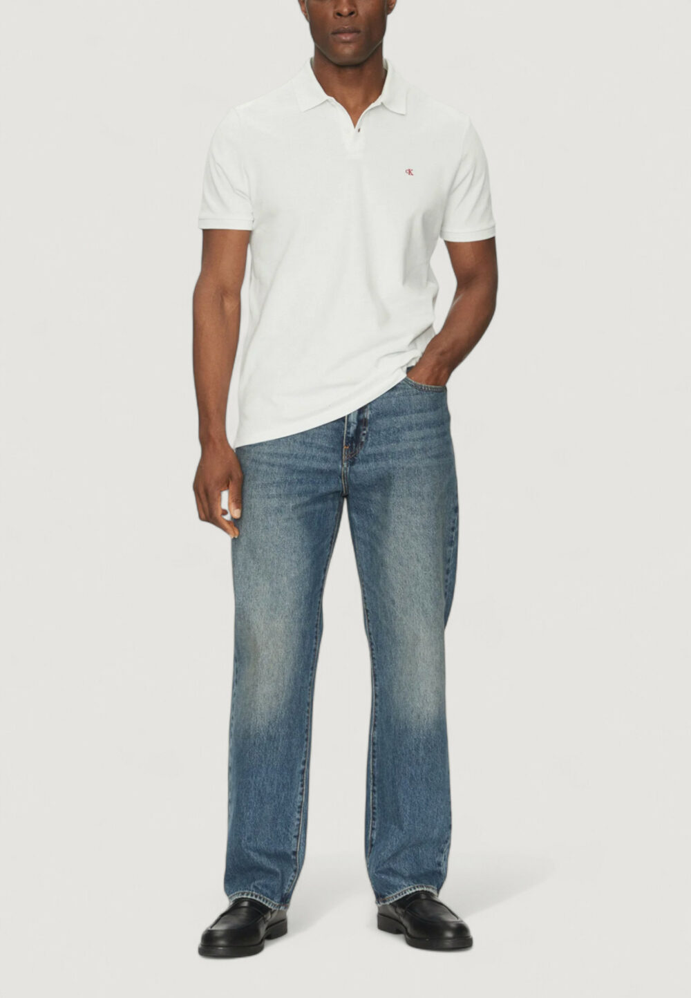 Polo manica corta Calvin Klein Jeans SS MONOGRAM PIQUE PO Bianco - Foto 2
