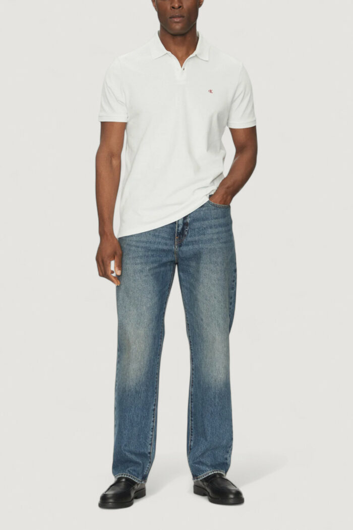 Polo manica corta Calvin Klein SS MONOGRAM PIQUE PO Bianco – LV040EM269