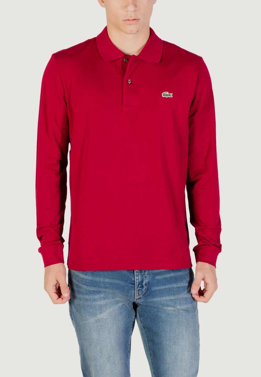 Polo manica lunga LACOSTE  Bordeaux - Foto 1