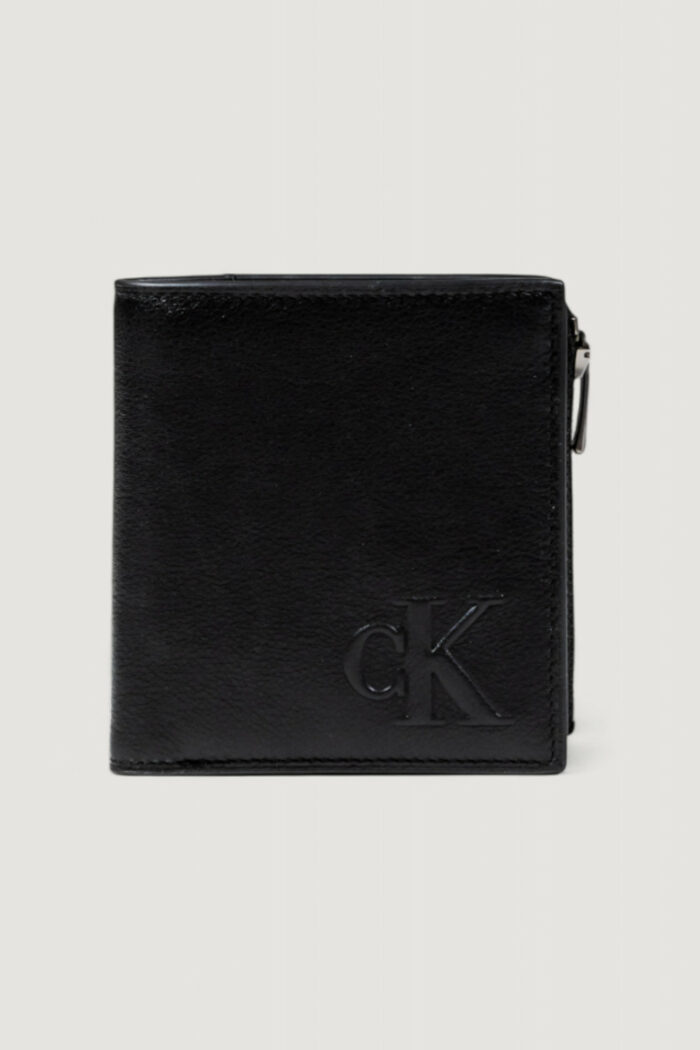 Portafoglio con portamonete Calvin Klein SCLPTD IMPRSSN CMPCT Nero – LV04G1074G