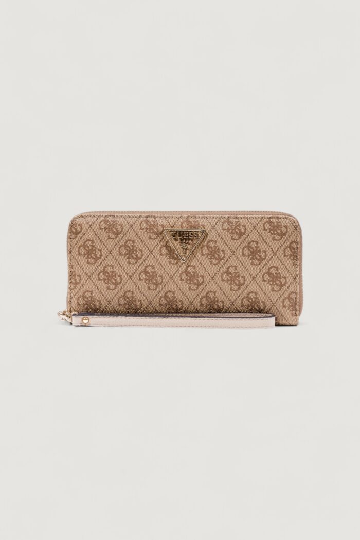 Portafoglio grande Guess LAUREL II SLG LARGE ZIP AROUND Beige – SWSG74 59146