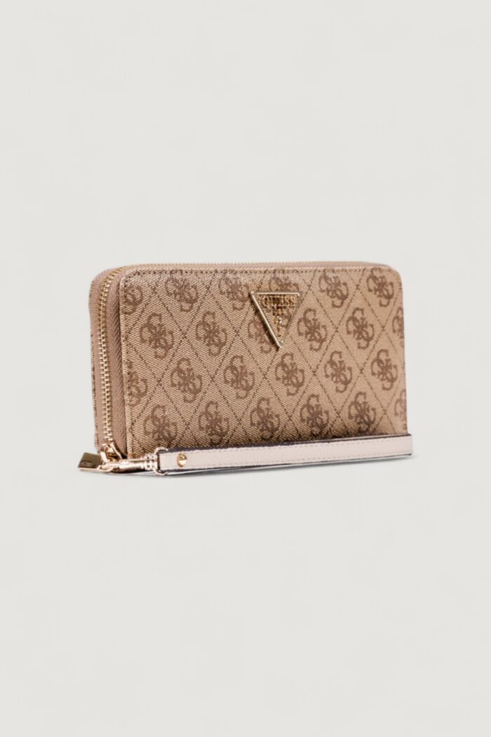 Portafoglio grande Guess LAUREL II SLG LARGE ZIP AROUND Beige – SWSG74 59146