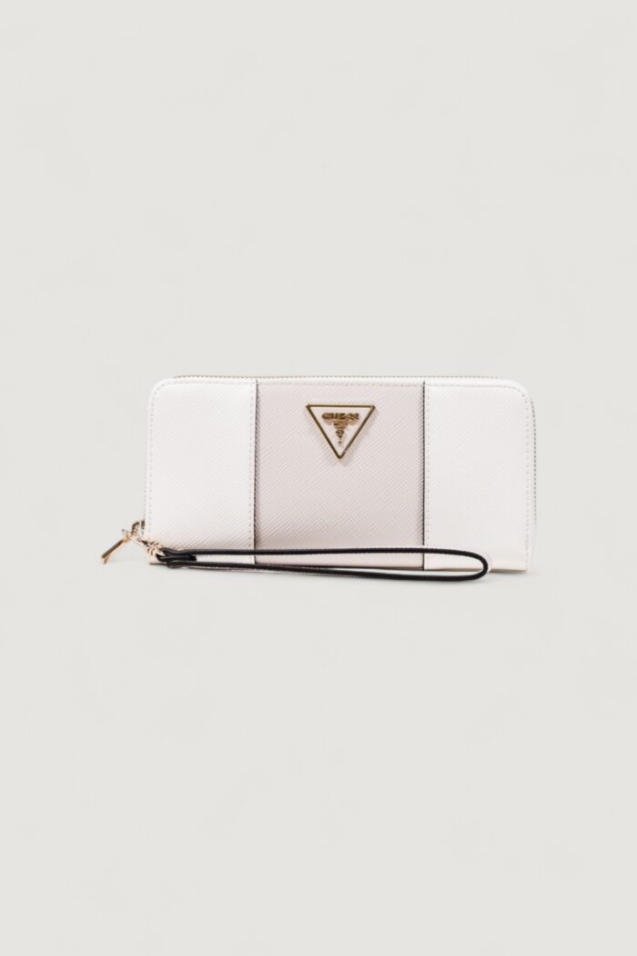 Portafoglio grande Guess LAUREL II SLG LARGE ZIP AROUND Bianco – Grigio